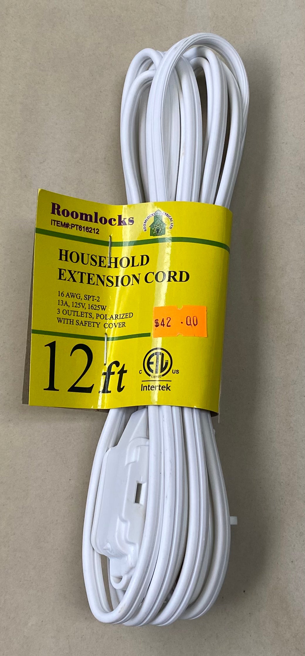 Roomlocks White Extension Cord (Various Sizes)