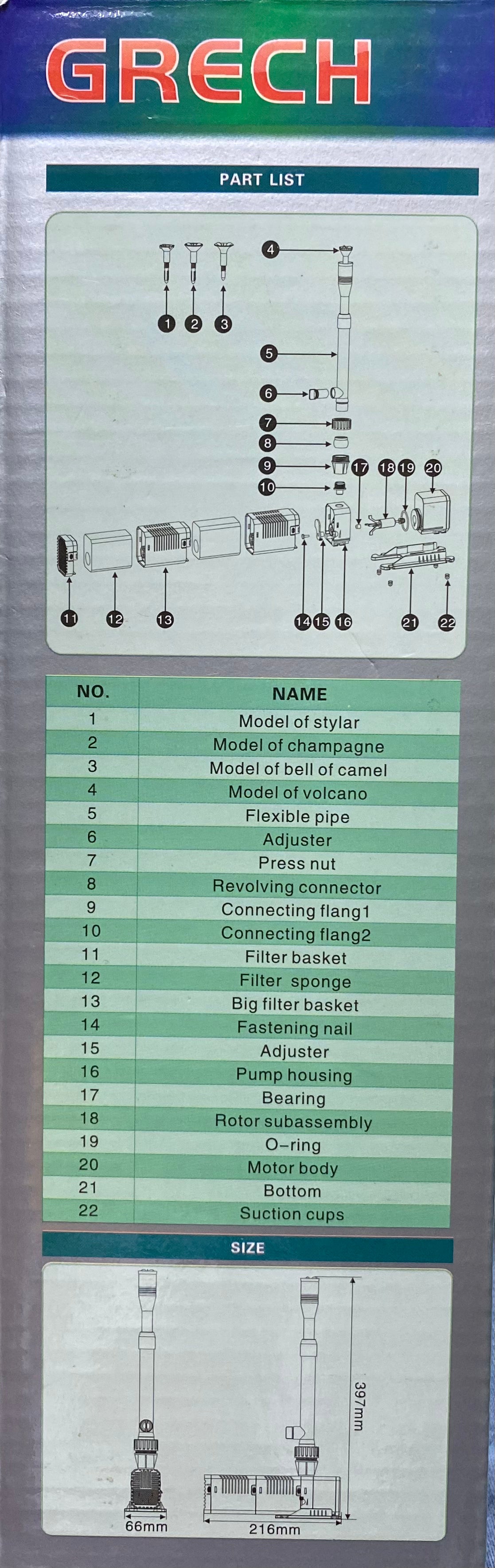 GRECH Submersible Fountain Pump