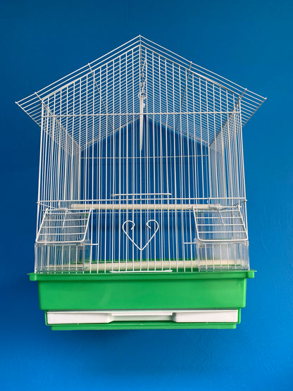 White Bird Cages with Color Base