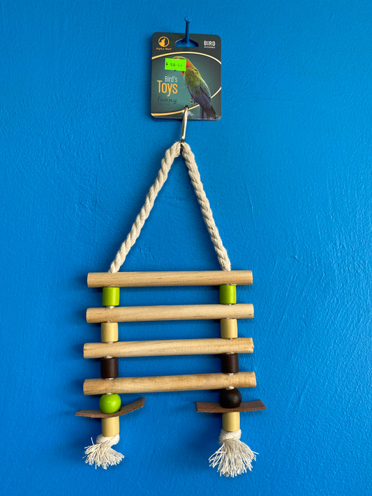 Rope and Wooden Parrot Climber