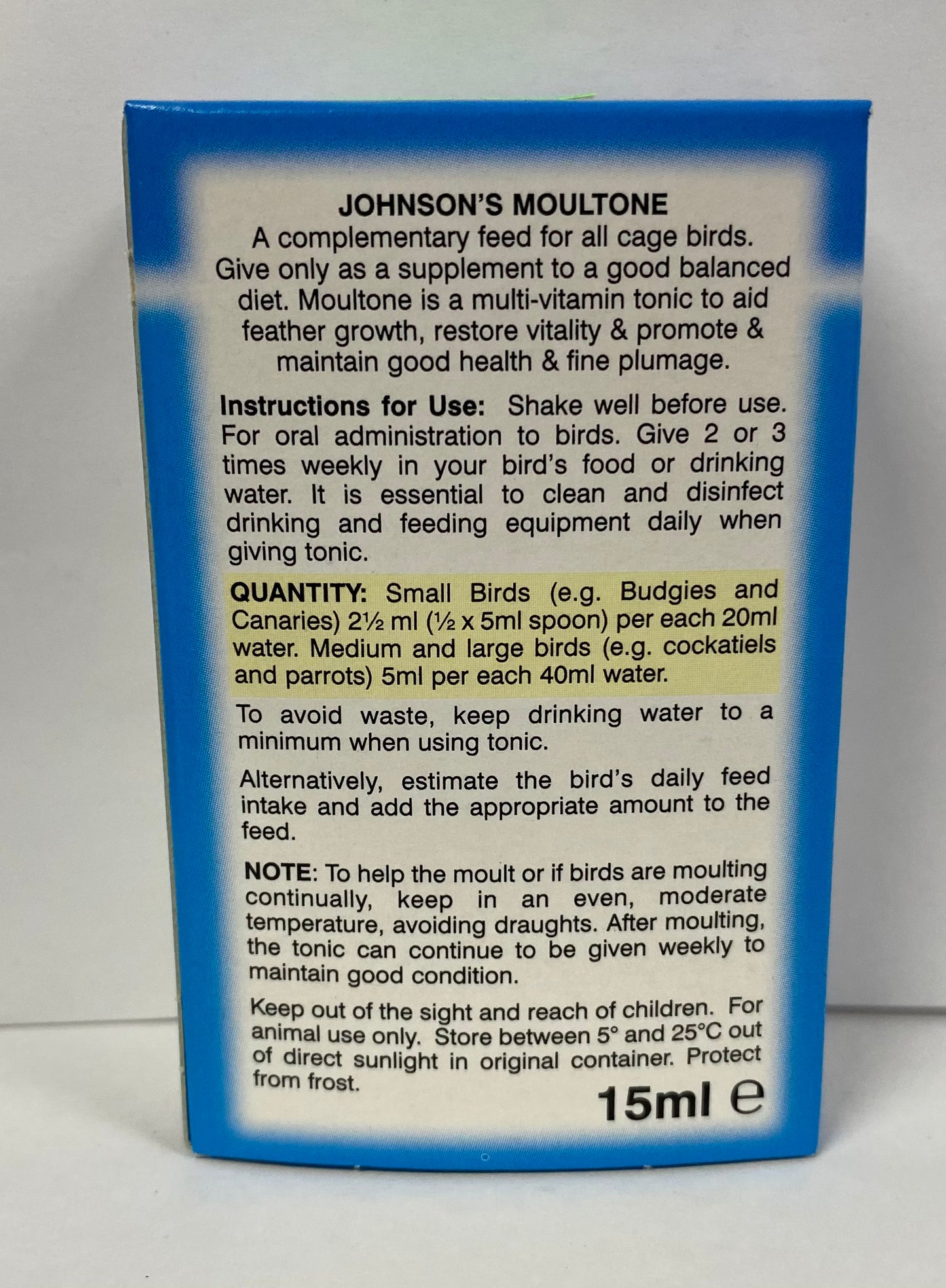 Johnson’s Moultone Moulting Tonic