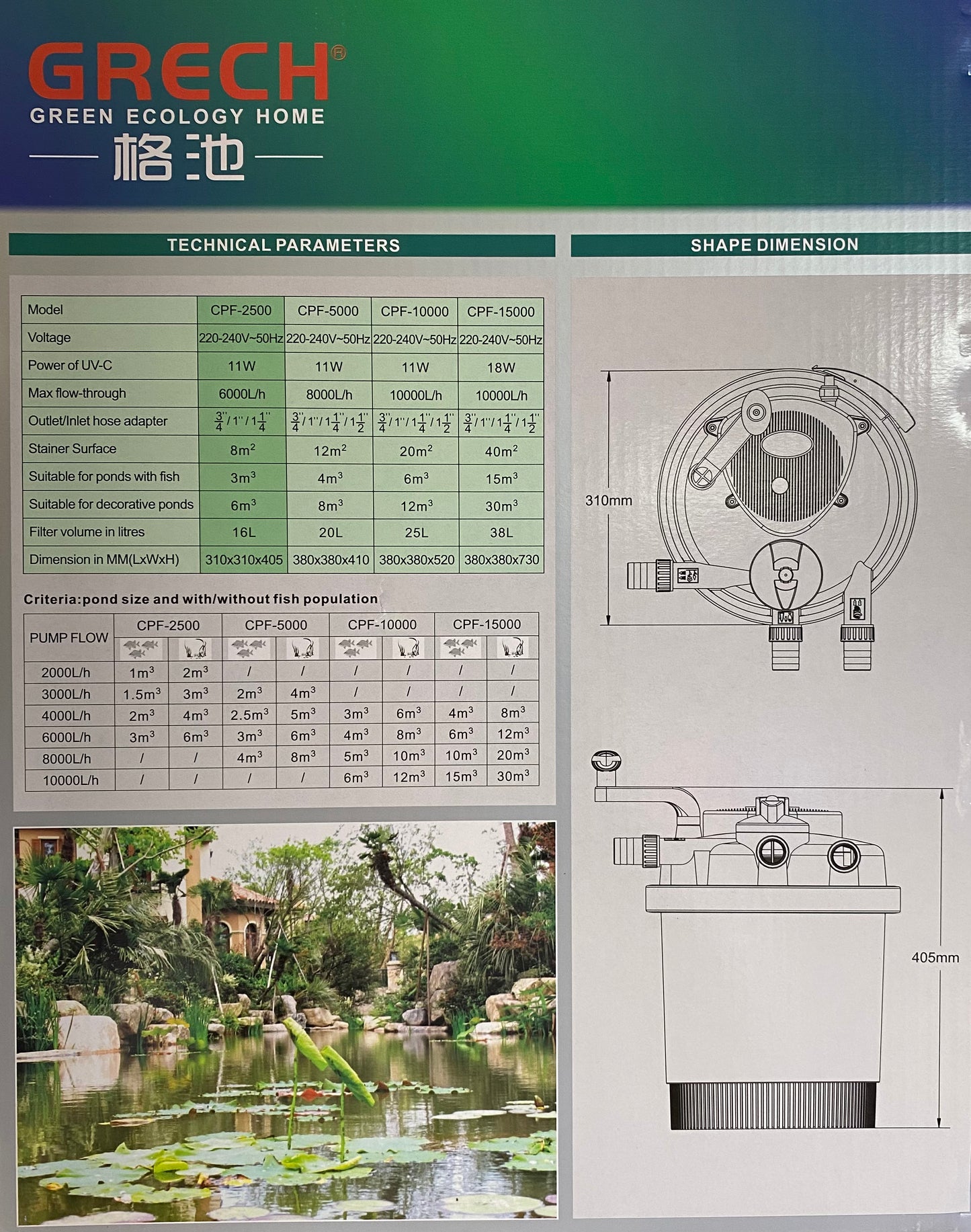 GRECH CPF-2500 Pond Bio Press Filter