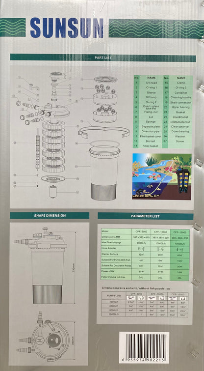 SUNSUN CPF-15000 Pond Bio Press Filter